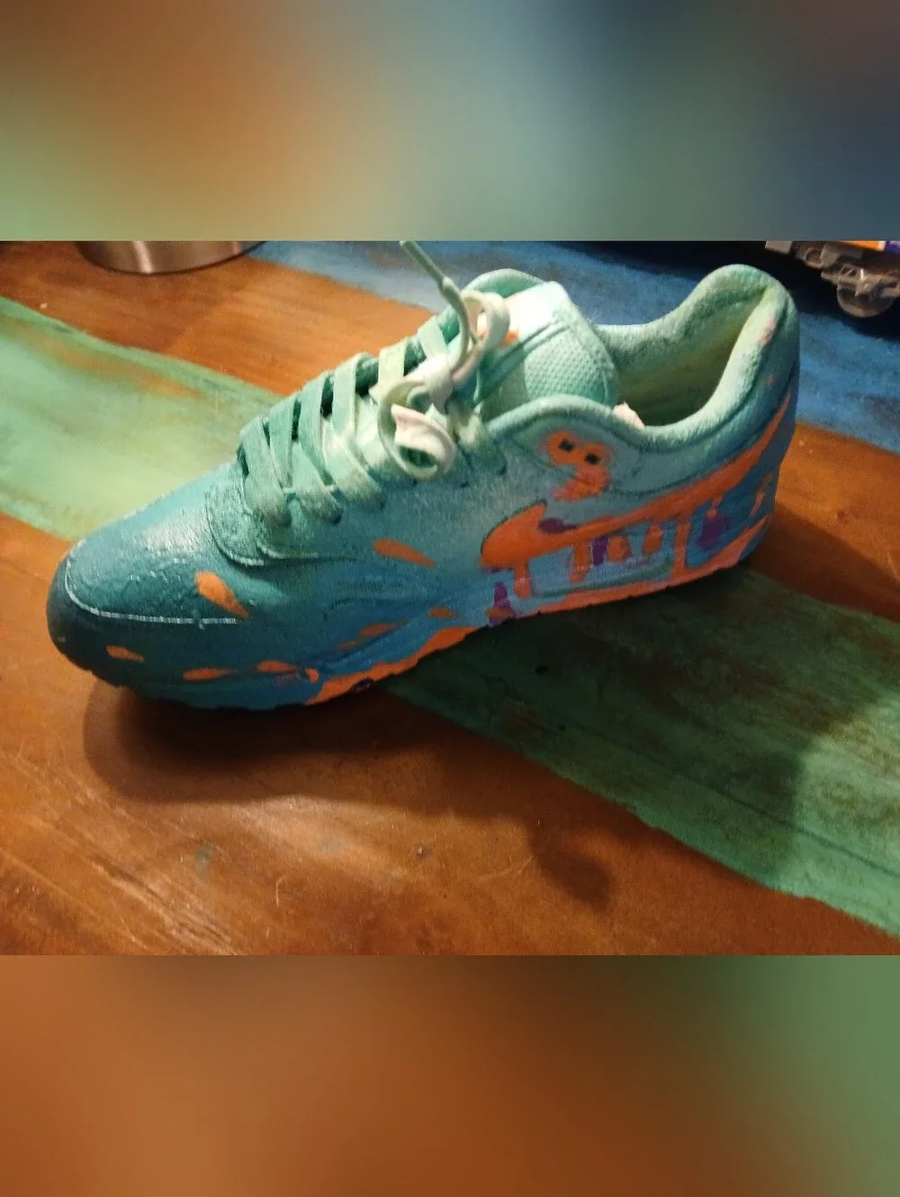 Nike Air Max 1 Mens Shoe Custom Painted As Art For Display Purposes Only